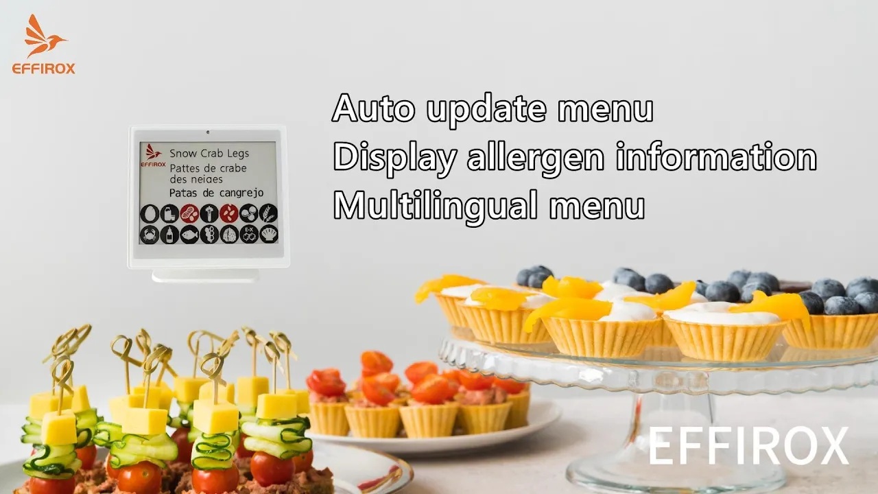 Effirox Electronic Buffet Labels – Multilingual, Allergen Display, Smart & Wireless!​
