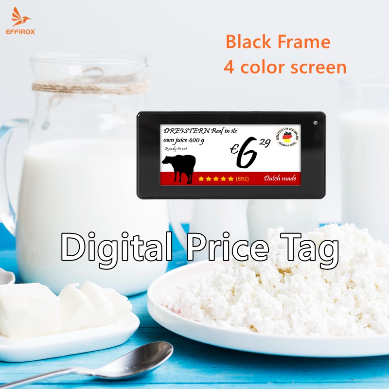 2.66 inch 4 Color E-ink Price Labels, Black Frame